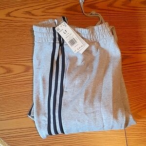 Adidas cotton sweatpants light grey/blk Large tall